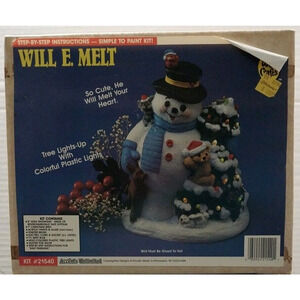 Vintage Wee Crafts Will E Melt Snowman #21540 Lighted Christmas Ready to Paint